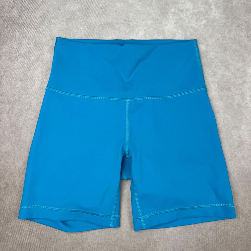 Lululemon Wunder Train High Rise Shorts Turquoise Hawaiian Blue Yoga Gym Size 6